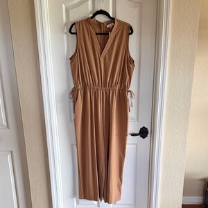 Calvin Klein Tan Sleeveless Jumpsuit